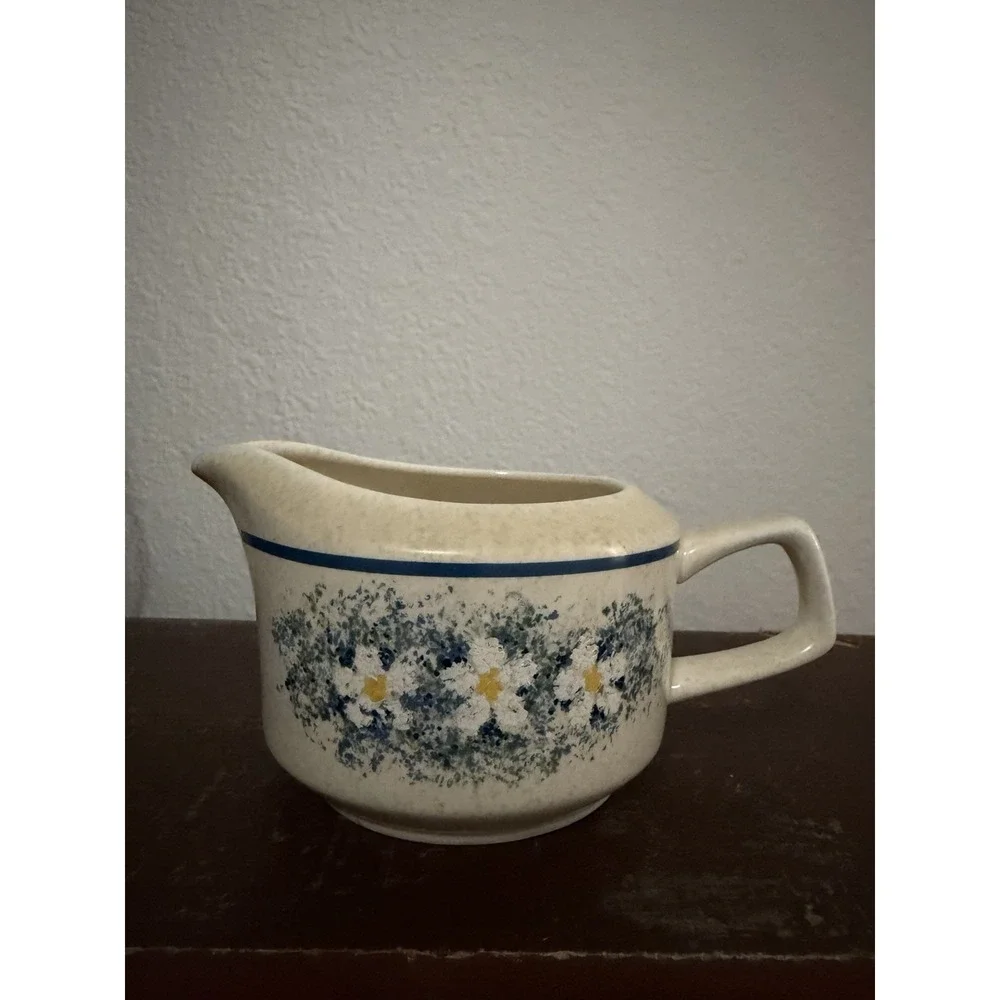 Lenox Temper-Ware Dewdrops Creamer Pitcher Floral MCM